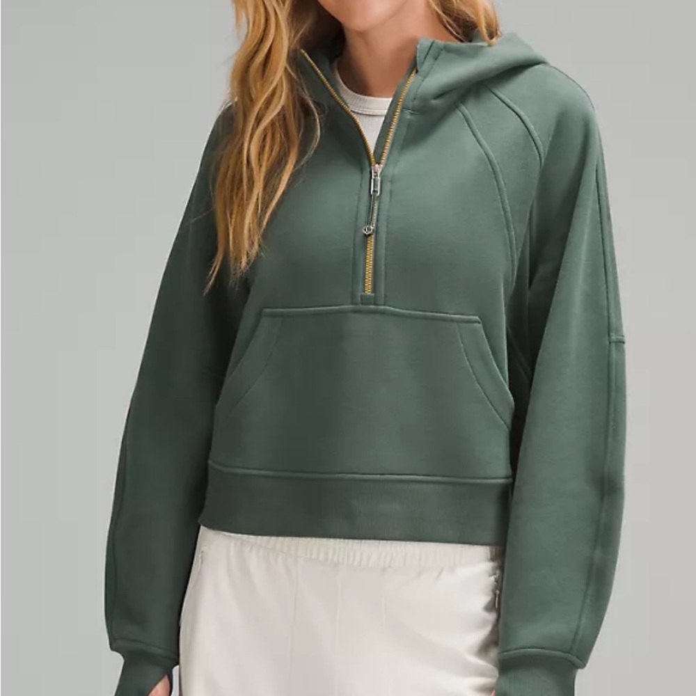 Lululemon Athletica Dark Forest Cropped Scuba Hoodie